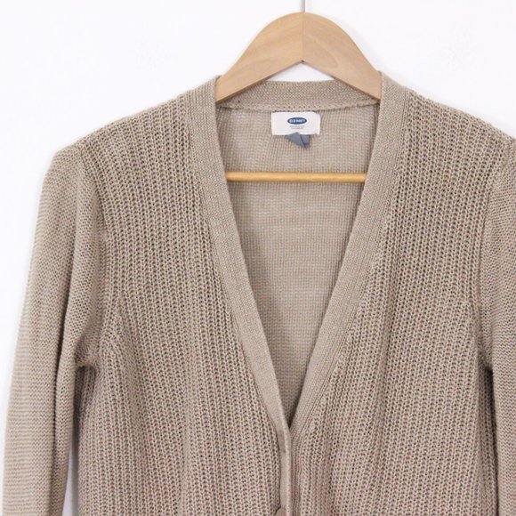 *Old Navy Beige Knit Button Up Cardigan - Picture 2 of 6